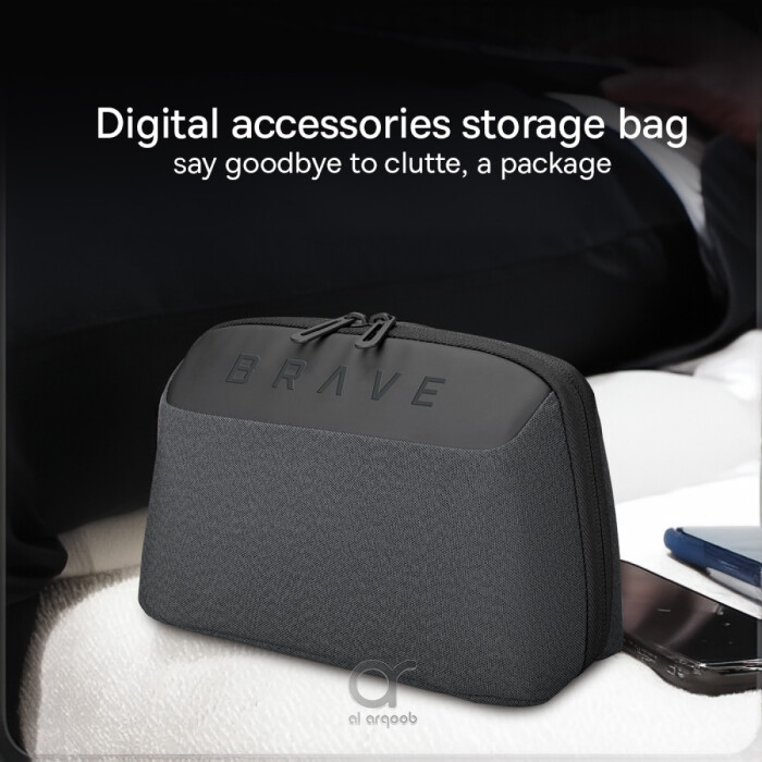 Brave Tech Pouch Organizer Portable Gadget Storage For Travel - BTP-02 - Black