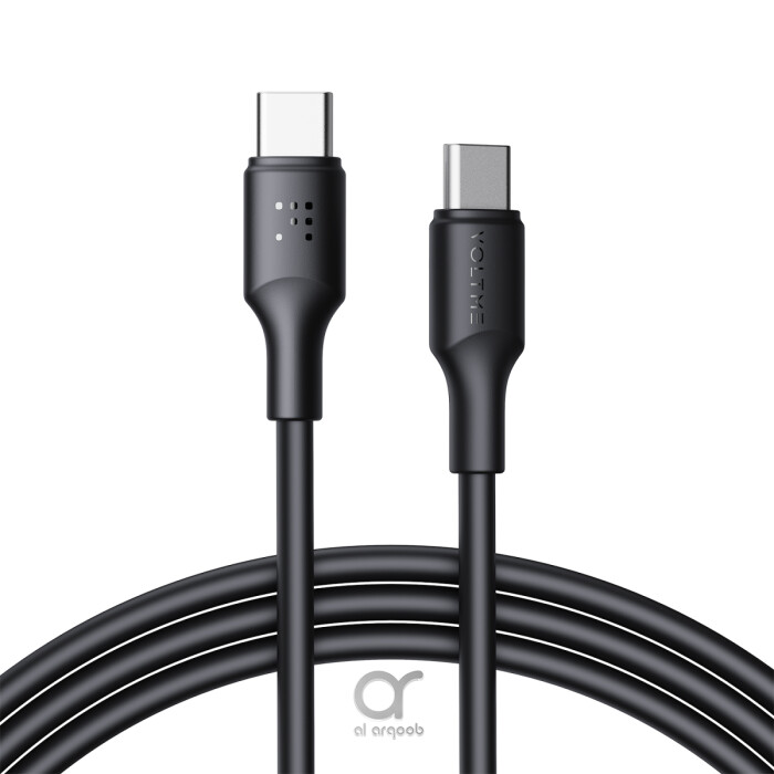 Voltme Powerlink EDC Series Type-C to Type-C Cable 100W PD Super Fast Charging, 480Mbps Data Transfer, 5A, 2M - Black