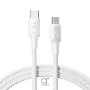 Voltme Powerlink EDC Series Type-C to Type-C Cable 100W PD Super Fast Charging, 480Mbps Data Transfer, 5A, 2M - White