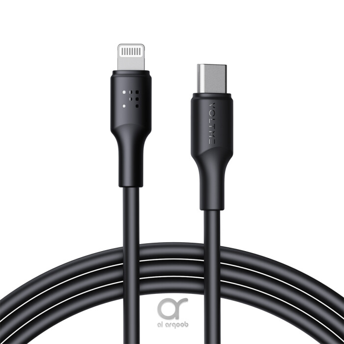 Voltme Powerlink EDC Series Type-C To Lightning Cable - 30W PD Super Fast Charging, 480Mbps Data Transfer, 3A, 2M - Black