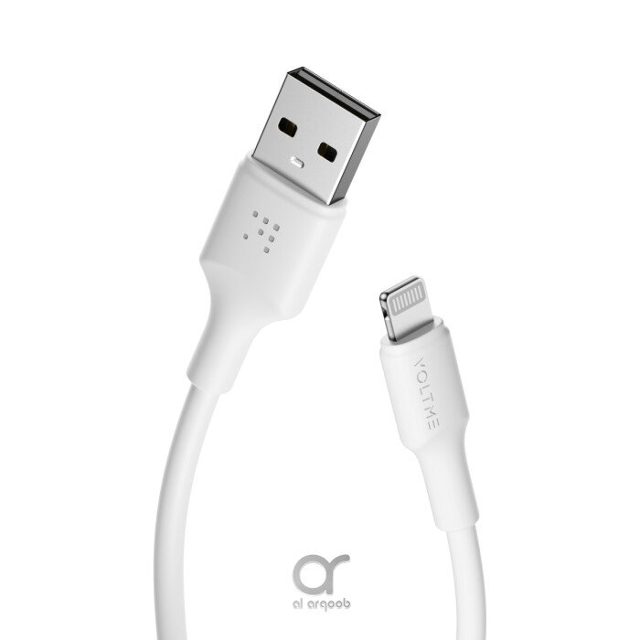 Voltme Powerlink EDC Series USB A to Lightning Cable - 12W Fast Charging, 480Mbps Data Transfer, 2.4A, 1.2M - White