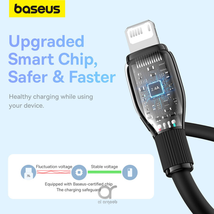 Baseus Pudding Series Fast Charging Cable With High-Speed Data Transmission USB-A to Lightning 12W 2.4A 1.2M - Black