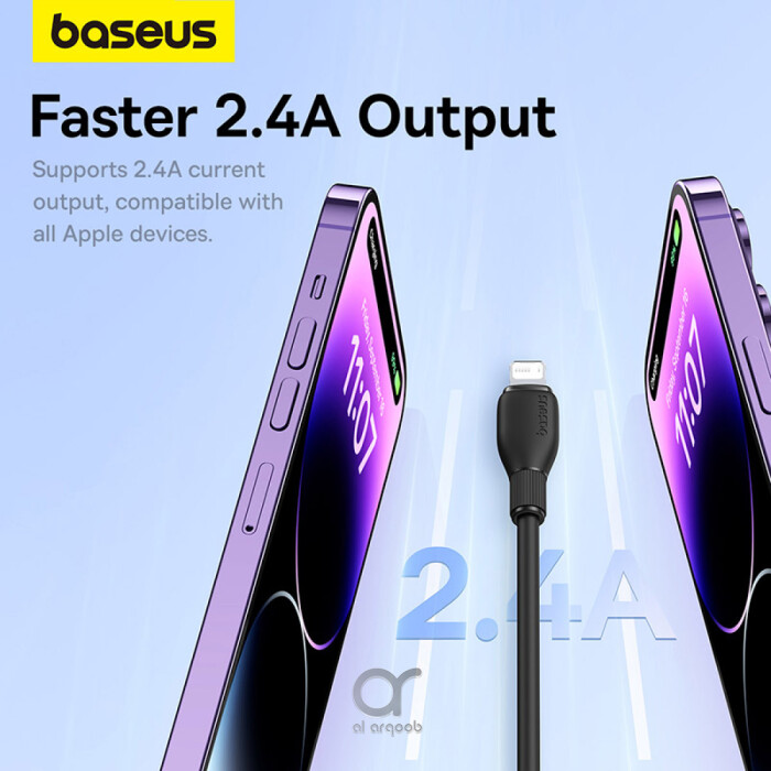 Baseus Pudding Series Fast Charging Cable With High-Speed Data Transmission USB-A to Lightning 12W 2.4A 1.2M - Black