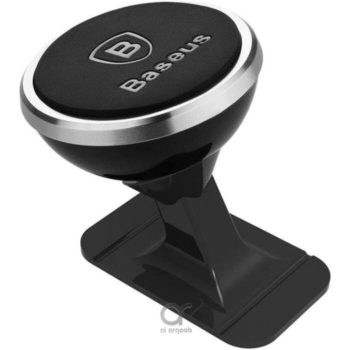 Baseus Magnetic Car Phone Holder - 360° Adjustable Car Mount - Black + Silver