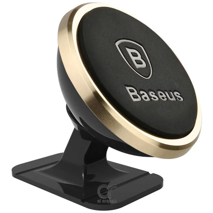 Baseus Magnetic Car Phone Holder - 360° Adjustable Car Mount - Black + Gold