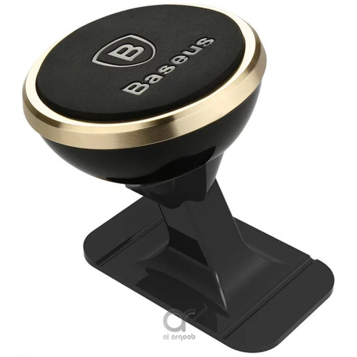 Baseus Magnetic Car Phone Holder - 360° Adjustable Car Mount - Black + Gold