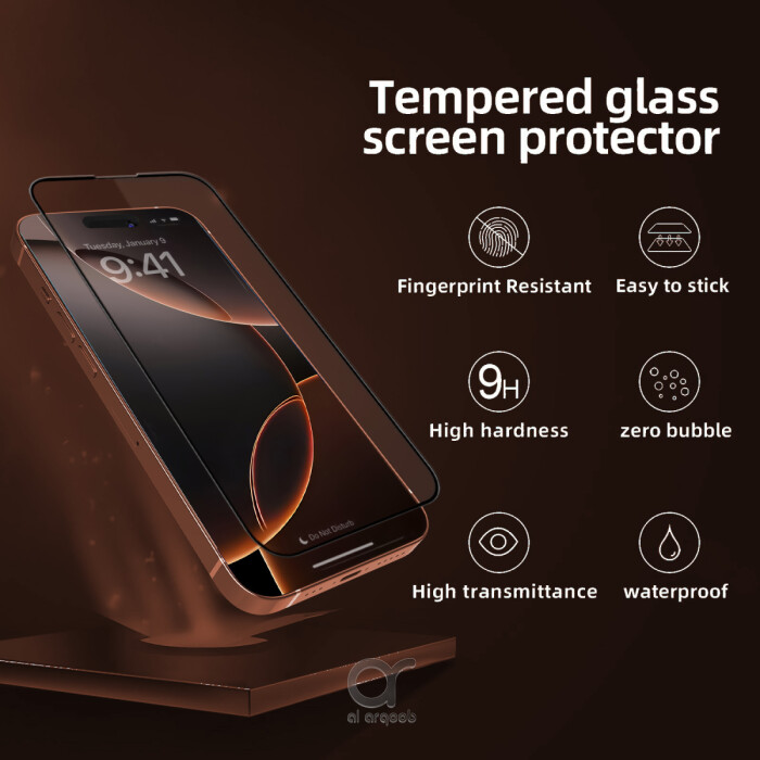 Brave iPhone 16 Pro Max Screen Protector 6.9" – Premium HD Tempered Glass | Military-Grade | Shockproof | Scratch-Resistant | Anti-Fingerprint | Bubble-Free | Clear