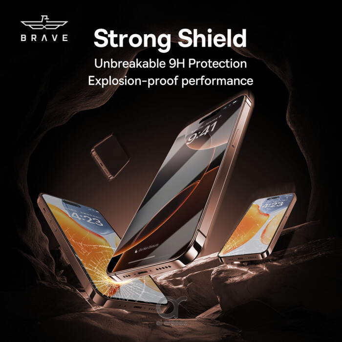 Brave iPhone 16 Pro Max Screen Protector 6.9" – Premium HD Tempered Glass | Military-Grade | Shockproof | Scratch-Resistant | Anti-Fingerprint | Bubble-Free | Clear