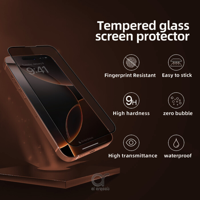 Brave iPhone 16 Pro Max Screen Protector 6.9" – Premium HD Tempered Glass | Military-Grade | Shockproof | Scratch-Resistant | Anti-Fingerprint | Bubble-Free | Black