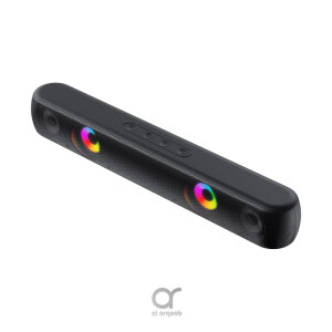 HAVIT SK854BT TWS Bluetooth Soundbar Speaker - RGB Lights, HD Superior Sound, 1800mAh Battery, Microphone, Type-C Charging, FM/AUX/MicroSD/USB - Black