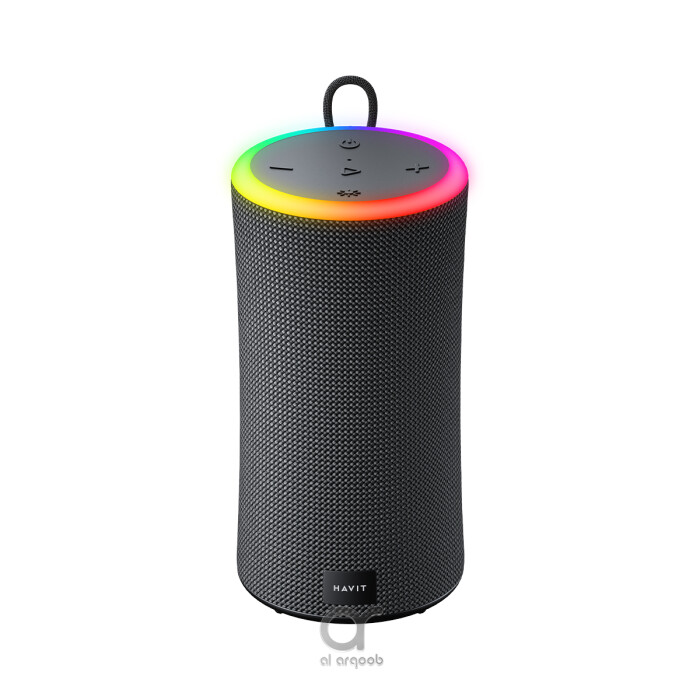 Havit SK833BT Bass Waterproof Bluetooth Speaker – RGB Lights, Powerful Stereo Sound, 2000mAh Battery, Built-in Mic, TWS, USB, AUX, MicroSD - Black