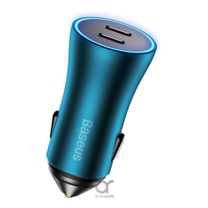 Baseus Golden Contactor Pro Dual Type-C Car Charger 40W - Fast Charging, Intelligent Temperature Control, Multiple Protections - Blue