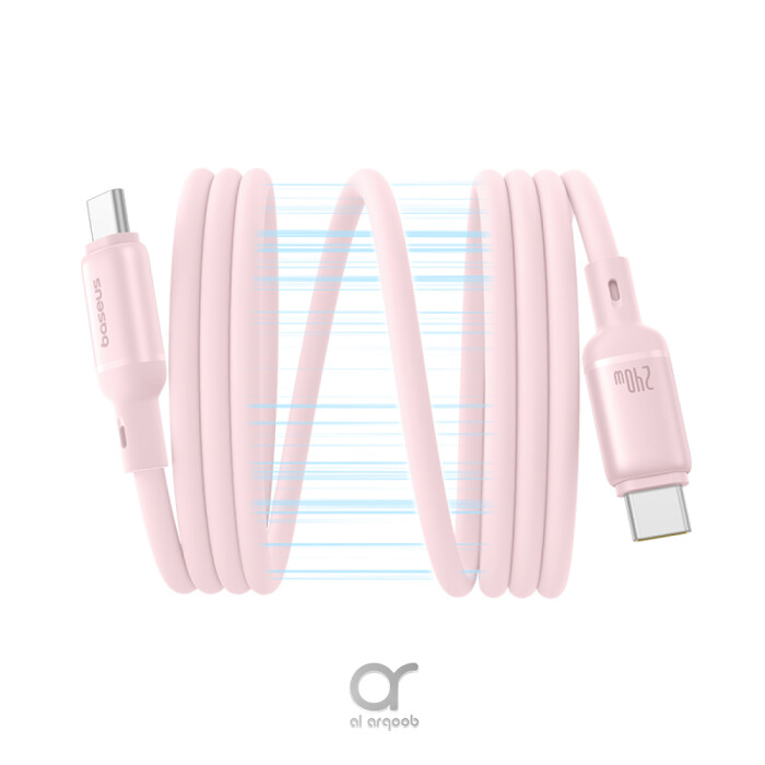 Baseus PicoGo 240W Magnetic Fast Charging USB-C Cable, Type-C to Type-C 480Mbps Liquid Silicone Cable 1M - Pink