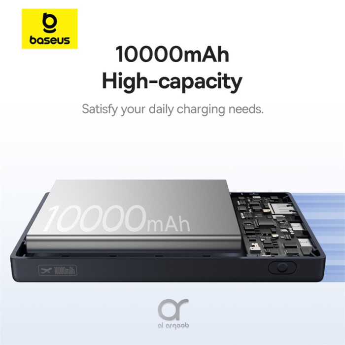 Baseus PicoGo 10000mAh Power Bank with Digital Display  20W Fast Charging - USB-A, 2x Type-C - Black (With Simple Wiring Type-C to Type-C 60W 20V/3A 30cm Black)