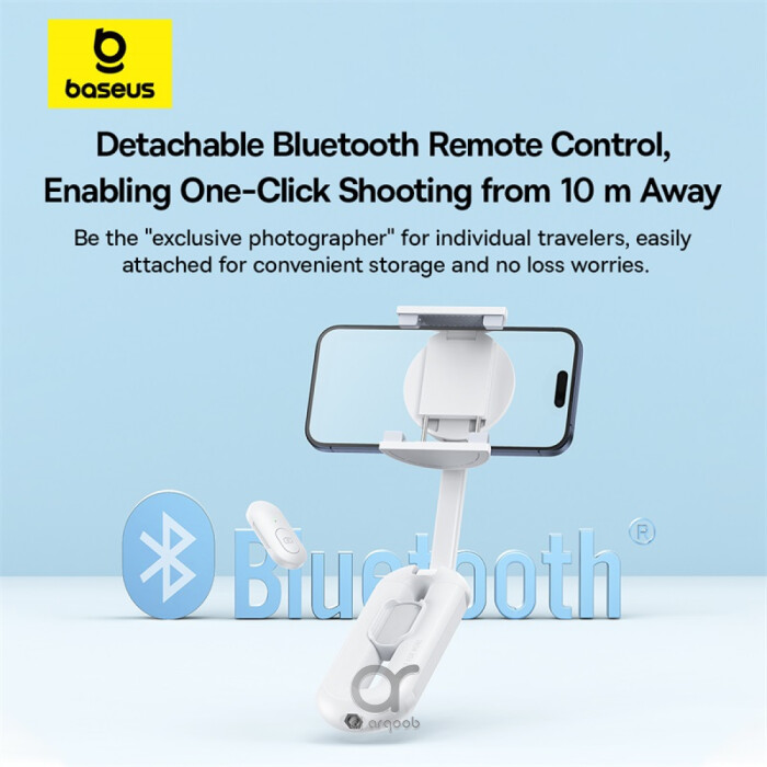 Baseus TechShot Dual-Support Magnetic & Clamping Selfie Stick Tripod with Bluetooth Remote  - White