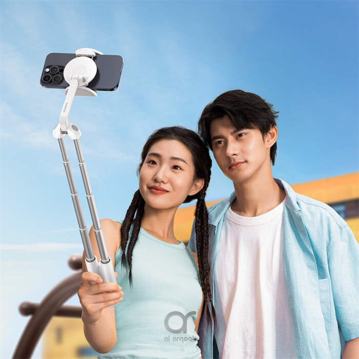 Baseus TechShot Dual-Support Magnetic & Clamping Selfie Stick Tripod with Bluetooth Remote  - White