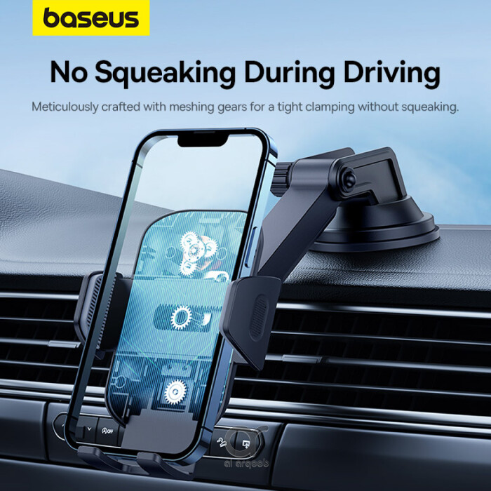 Baseus UltraControl Go Series Clamp-Type Phone Holder (Suction Cup Version) UltraStable Dashboard/Windshield Mount - Black