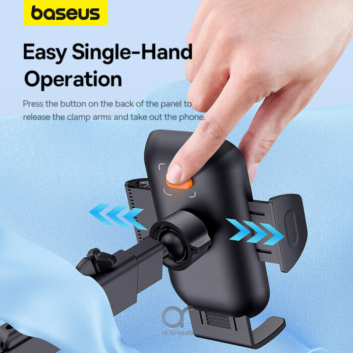 Baseus UltraControl Go Series Clamp-Type Phone Holder (Suction Cup Version) UltraStable Dashboard/Windshield Mount - Black