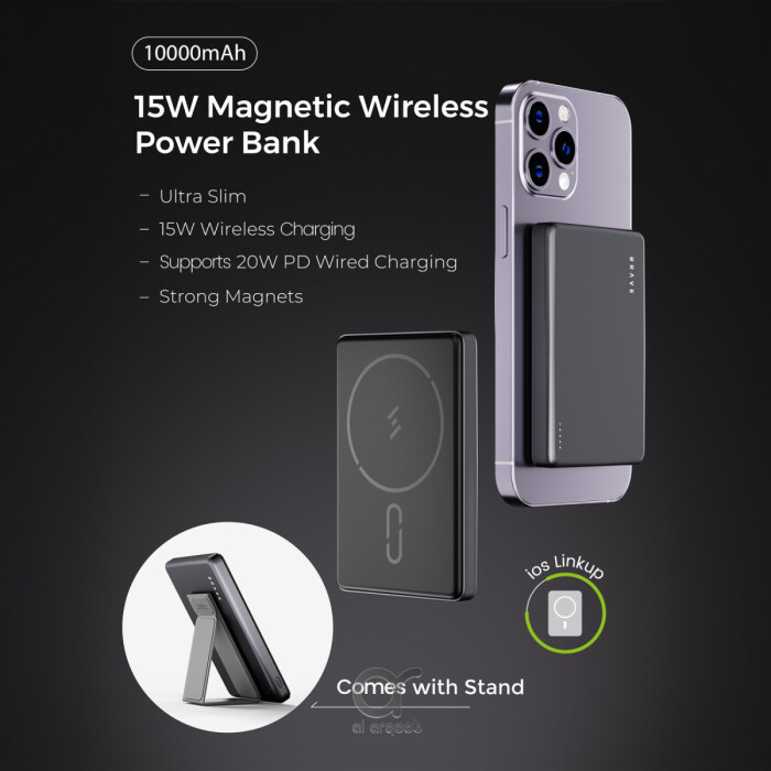 Magnetic Wireless Power Bank with Stand