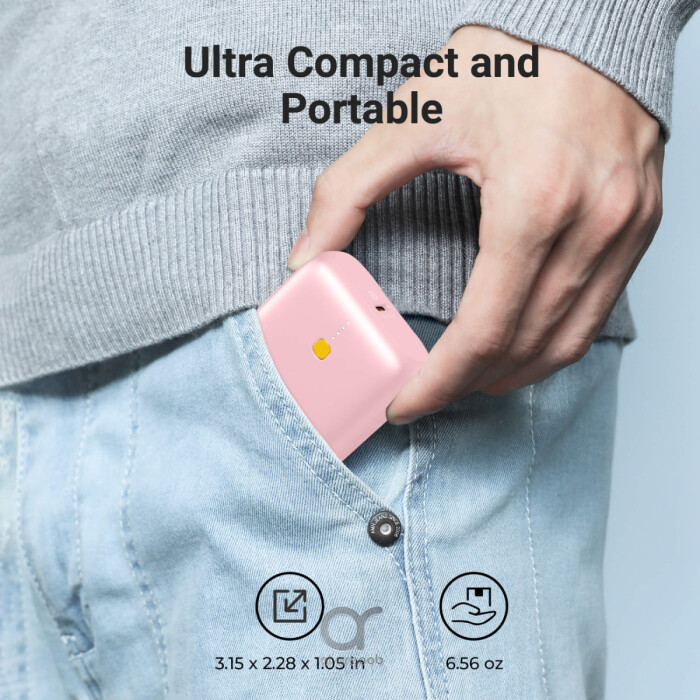 VOLTME Hypercore 10K Lite 10,000mAh Fast Charging Power Bank PD 3.0, Type-C & USB-A Ports – 22.5W Ultra-Compact Charger with V-Dynamic Tech - Pink