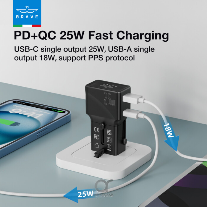 iPhone 14 charging with BRAVE GaN 25W Travel Charger – 50% in 30 minutes