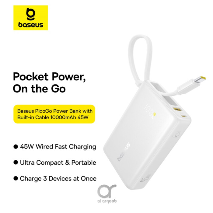 Compact Baseus Picogo 45W fast charging power bank for iPhone