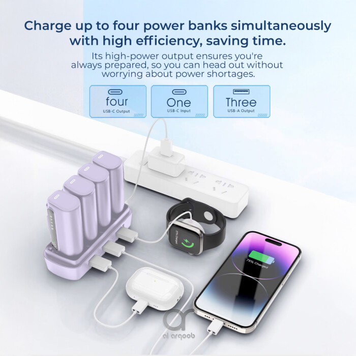 Powerbanks Brave 4-in-1 Power Bank Station 45-degree