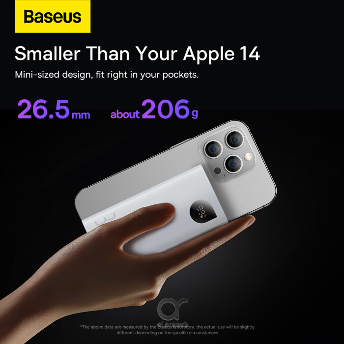 Baseus Adaman2 Power Bank 30W 10000mAh Digital Display Fast Charge - White