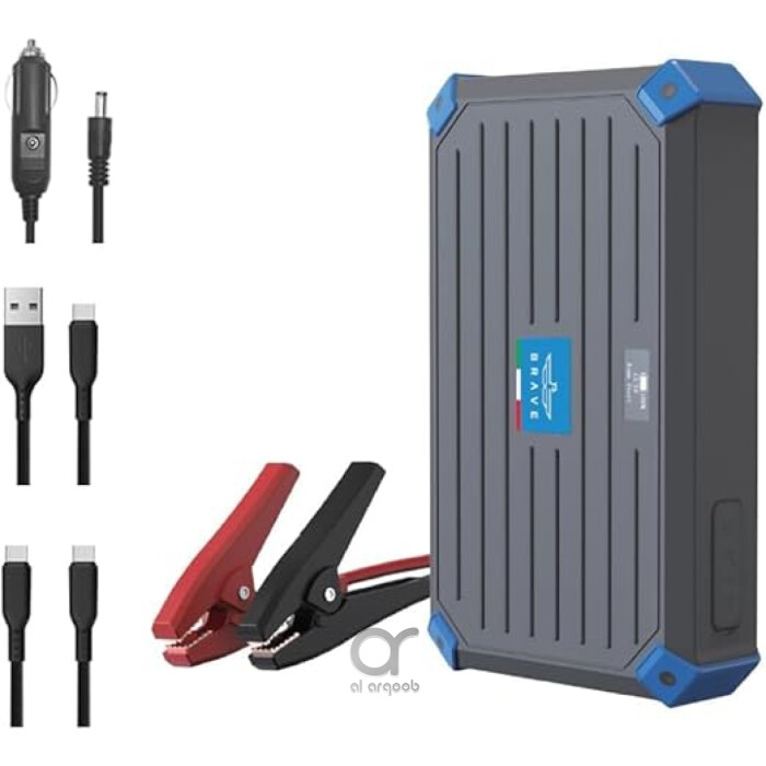 Brave BJS 11 Pro Super Capacitor Jump Starter - 1000A for 6.0L Petrol & 4.0L Diesel Engines, Charges to 100% in Under 3 Min, for All 12V Cars - Grey