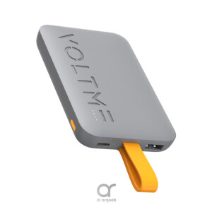 VOLTME Hypercore 10K Sling Power Bank | 22.5W Output | Built-In USB-C Cable | Ultra-Compact 10,000mAh | Soft-Touch Exterior - Grey