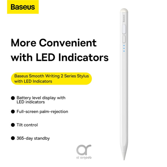 Baseus Smooth Writing 2 Series Stylus with LED Indicators – Magnetic Charging, Palm Rejection – For iPad Mini 6, Air 4/5, Pro 0–6 Series