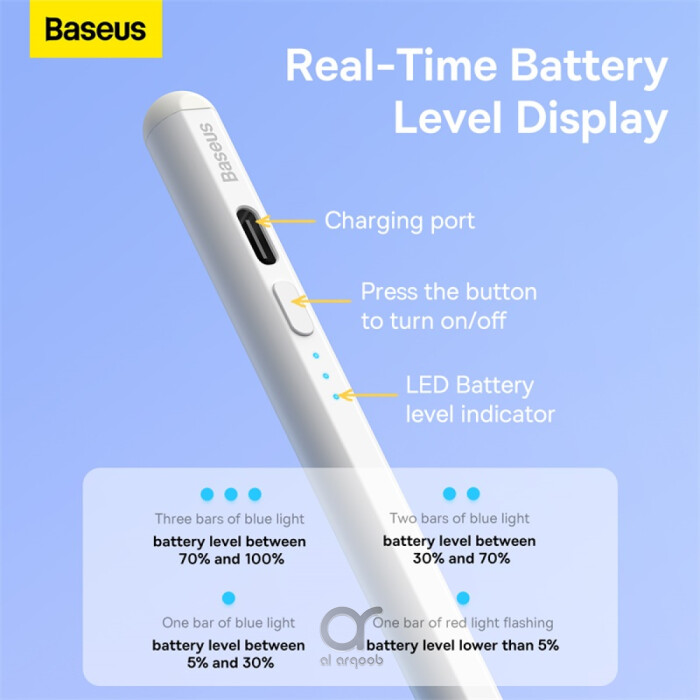 Baseus Smooth Writing 2 Series Stylus with LED Indicators – Magnetic Charging, Palm Rejection – For iPad Mini 6, Air 4/5, Pro 0–6 Series