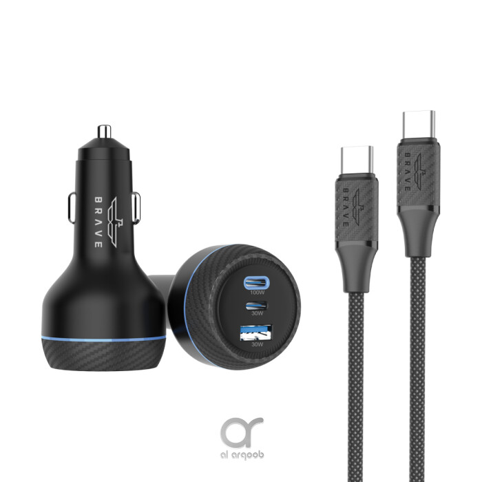 شاحن سيارة BRAVE بقوة 160 واط، 3 منافذ USB