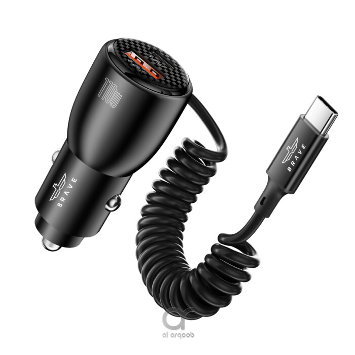 شاحن سيارة BRAVE بقوة 110 واط مع منفذين USB