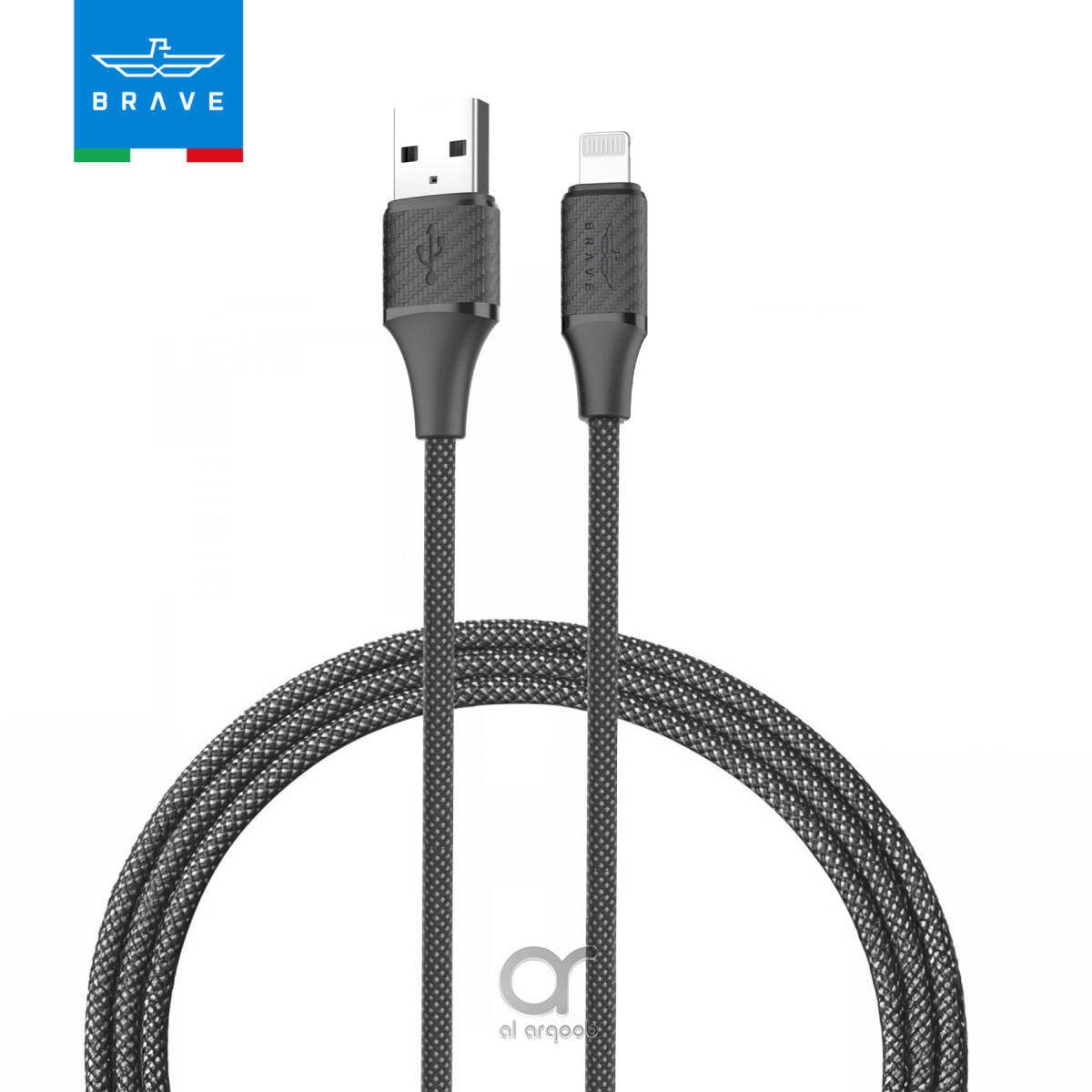 Brave BDC-48 USB-A to Lightning Cable, 2.4A Braided Fast Charging Cable ...