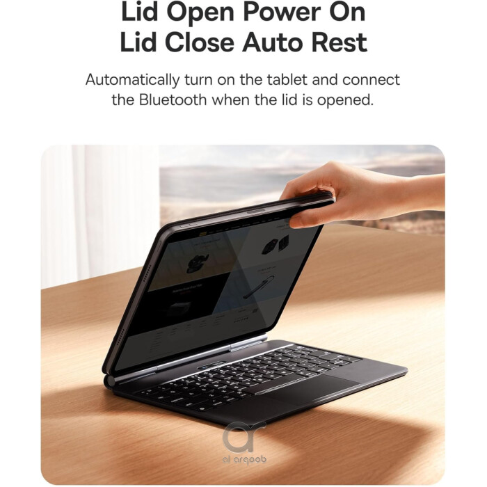 غطاء لوحة مفاتيح Baseus Brilliance Series 2 لجهاز iPad Pro 11 وAir 10.9 – مغناطيسي مع لوحة لمس ووظيفة النوم الذكي – أسود