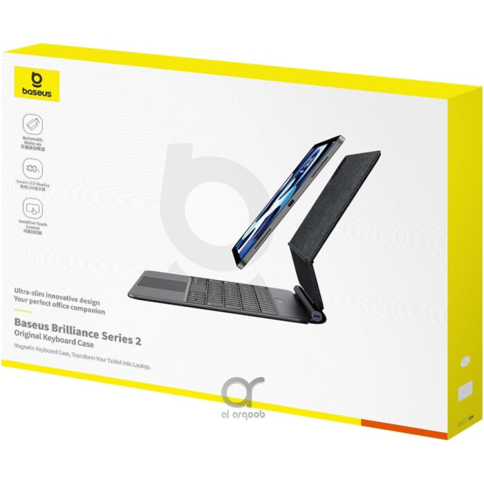 غطاء لوحة مفاتيح Baseus Brilliance Series 2 لجهاز iPad Pro 11 وAir 10.9 – مغناطيسي مع لوحة لمس ووظيفة النوم الذكي – أسود