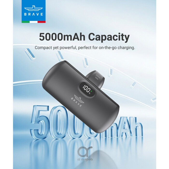 BRAVE Pocket Pro Mini Power Bank 5000mAh 20W Fast Charging with LED Display, Built