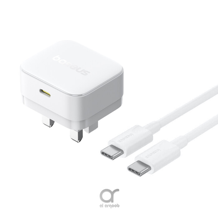 شاحن Baseus Palm سريع 30 واط مع شحن PD، قابس المملكة المتحدة + كابل تايب