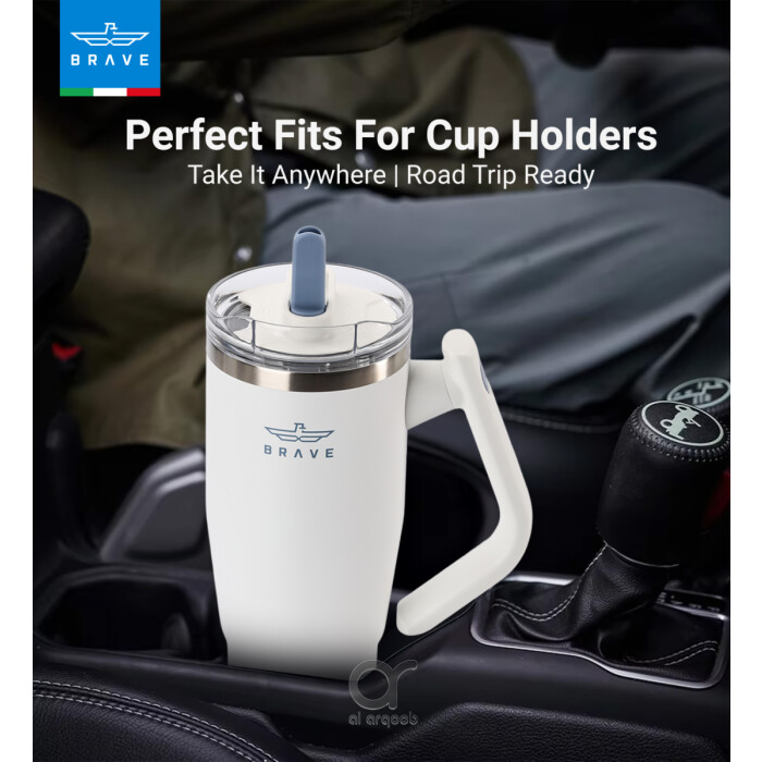 Brave Temp Guard Vacuum Insulated Travel Mug – 180° Rotating Handle, 24H Cold &amp; 12H Hot Retention, Leak
