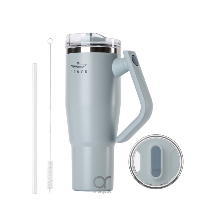 Brave Temp Guard Vacuum Insulated Travel Mug – 180° Rotating Handle, 24H Cold &amp; 12H Hot Retention, Leak