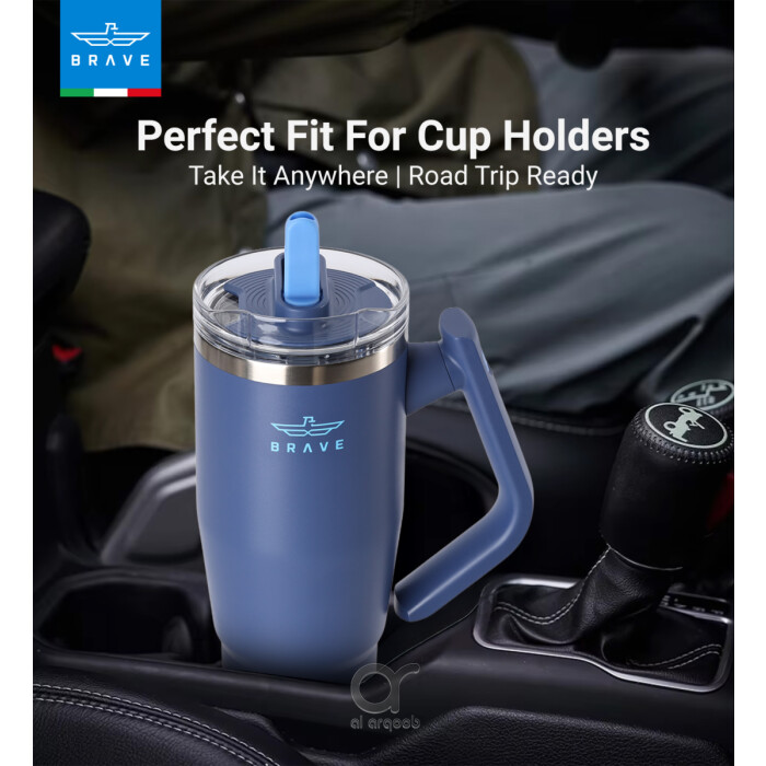 Brave Temp Guard Vacuum Insulated Travel Mug – 180° Rotating Handle, 24H Cold &amp; 12H Hot Retention, Leak
