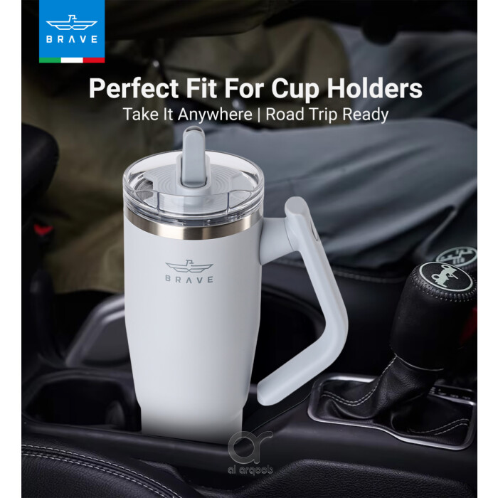 Brave Temp Guard Vacuum Insulated Travel Mug – 180° Rotating Handle, 24H Cold &amp; 12H Hot Retention, Leak