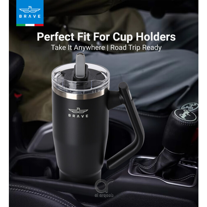 Brave Temp Guard Vacuum Insulated Travel Mug – 180° Rotating Handle, 24H Cold &amp; 12H Hot Retention, Leak