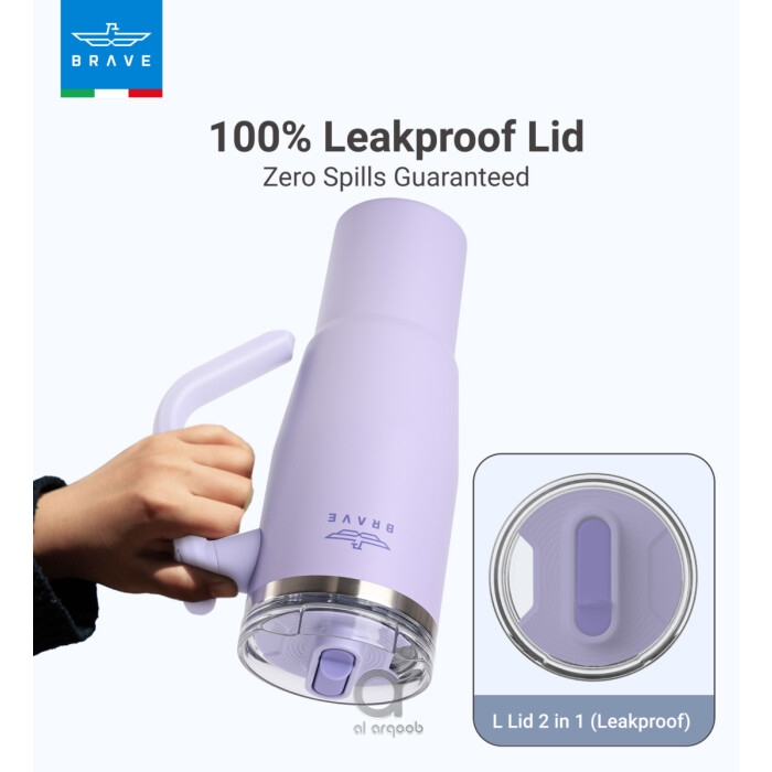 Brave Temp Guard Vacuum Insulated Travel Mug – 180° Rotating Handle, 24H Cold &amp; 12H Hot Retention, Leak