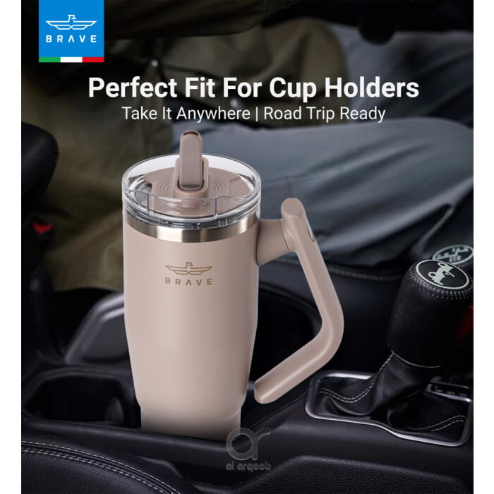 Brave Temp Guard Vacuum Insulated Travel Mug – 180° Rotating Handle, 24H Cold &amp; 12H Hot Retention, Leak