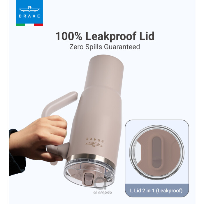 Brave Temp Guard Vacuum Insulated Travel Mug – 180° Rotating Handle, 24H Cold &amp; 12H Hot Retention, Leak