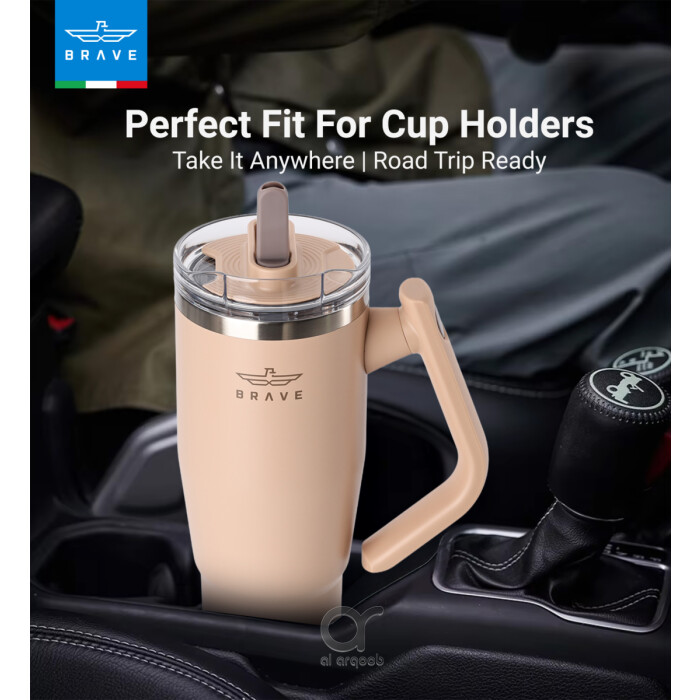 Brave Temp Guard Vacuum Insulated Travel Mug – 180° Rotating Handle, 24H Cold &amp; 12H Hot Retention, Leak