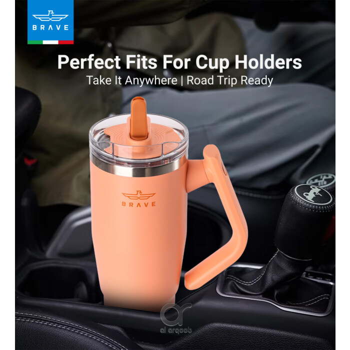 Brave Temp Guard Vacuum Insulated Travel Mug – 180° Rotating Handle, 24H Cold &amp; 12H Hot Retention, Leak