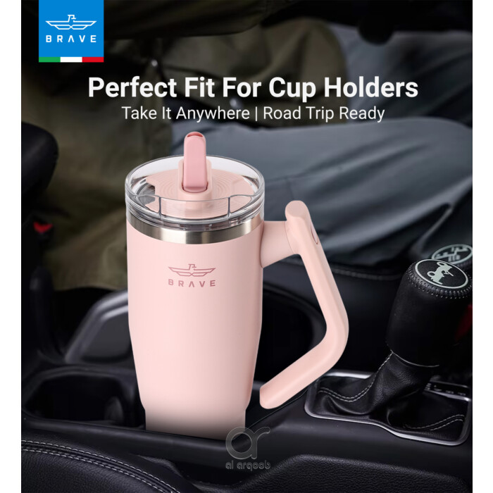 Brave Temp Guard Vacuum Insulated Travel Mug – 180° Rotating Handle, 24H Cold &amp; 12H Hot Retention, Leak